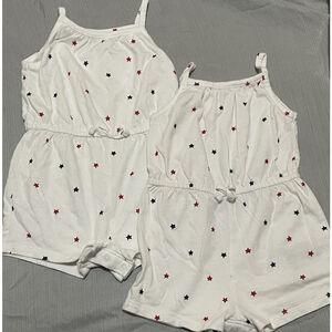 Twin Girls Old Navy Stars 12-18 Months Rompers